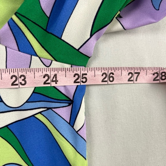 Belle Kim Gravel Blouse Womens Plus 1X Button Up V-neck Abstract Swirl Top - Picture 10 of 14